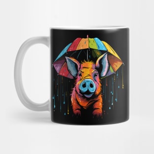 Warthog Rainy Day With Umbrella Mug